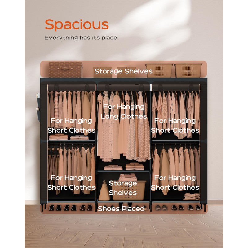 CASAMAYA Portable Closet, 81.5 Inch Extra Large Capacity Wardrobe Closet