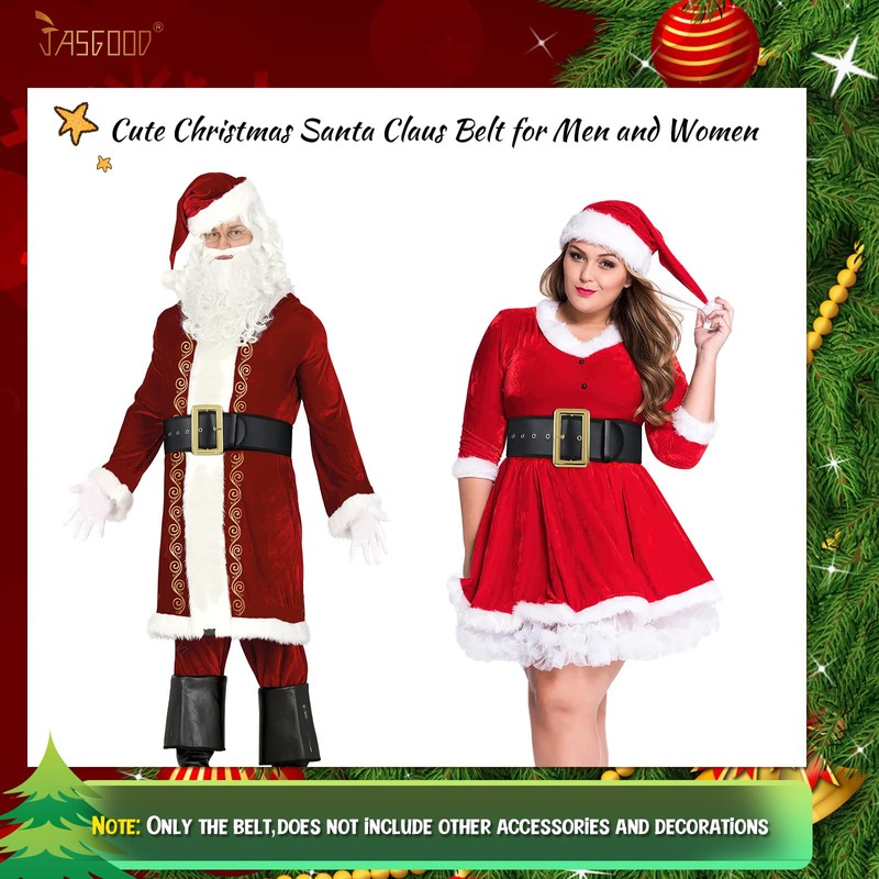 JASGOOD Santa Claus Belt for Adults - Black Pirate Belt