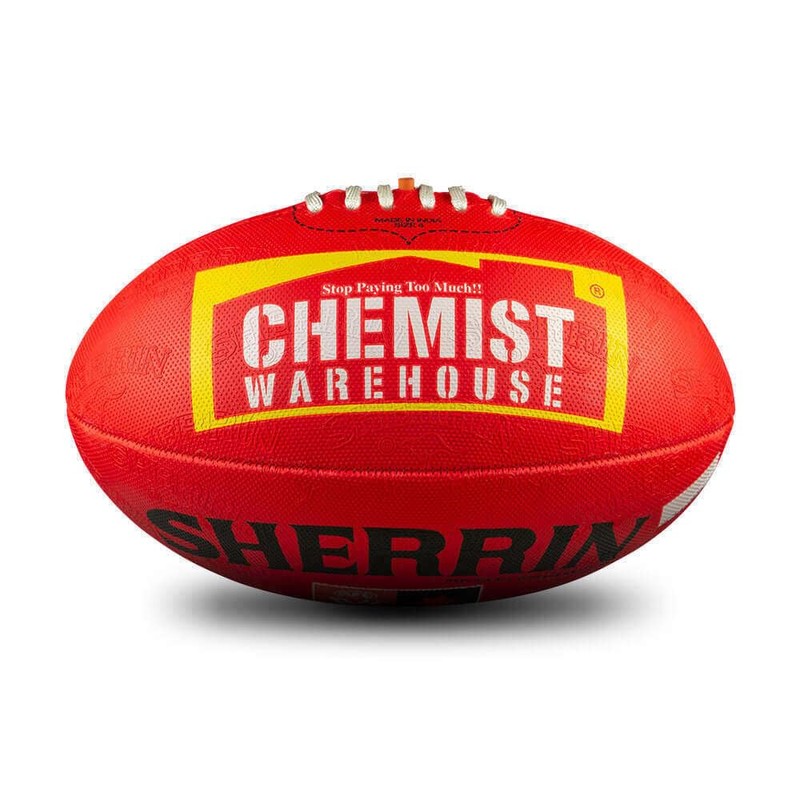 Sherrin AFLW Replica All Surface Football, Red, Size 4
