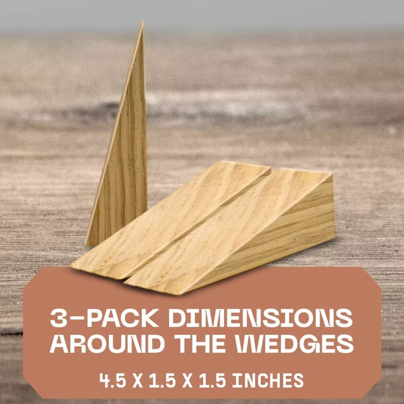 Silginnes Wooden Door Stoppers - Handmade Acacia Wood Door Wedge