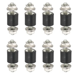 PATIKIL M3 8x8mm Rubber Isolator Mounts, 8 Pcs Rubber Studs Shock Absorber Anti-Vibration Isolation Damping Mounts with Lock Nuts for Motor, Air Compressor, Engines (20mm Height)
