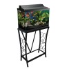 Maklaine Traditional Steel 10 Gallon Metal Aquarium Stand in Black
