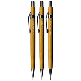 Pentel 0.9mm (P209) Yellow P200 Series Automatic Mechanical Draughting Pencil Refillable Lead Eraser P209-G (Pack Of 3)
