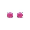 Ivy Gems 9ct White Gold Small Four Claw Ruby Stud