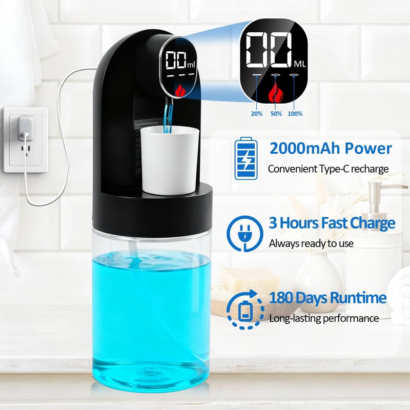 Mouthwash Dispenser for Bathroom, Automatic Mouthwash Dispenser, 20.29 oz Touchless
