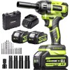 ‎Robustrue Cordless Impact Wrench 1/2 550Nm 2800RPM 2x4.0Ah Battery for