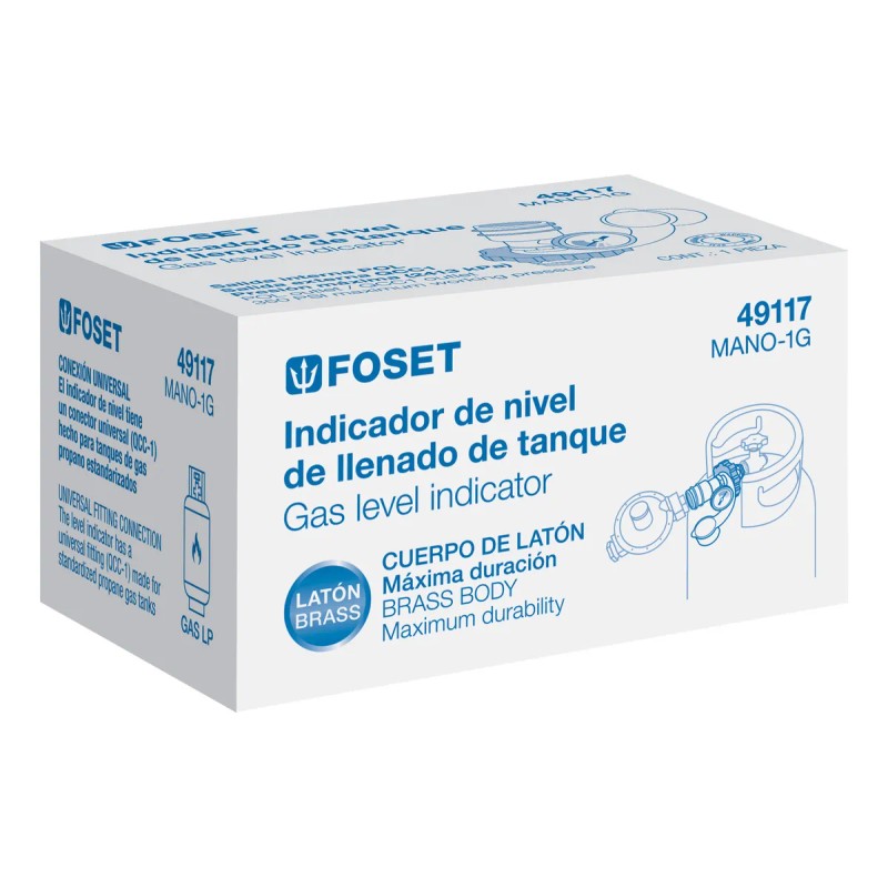 Manómetro Medidor Para Tanque De Gas Qcc1/pol Foset Mano-1g