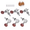 Tuner Pegs Tuning Machine Heads Button Silver Wooden Folk Guitar