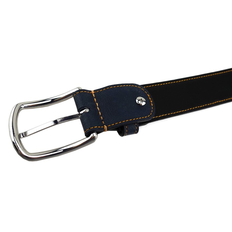 TigerTie Cowhide Leather Belt in Light Brown Buckle in Silver