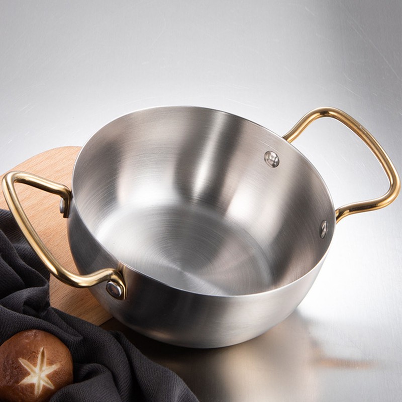 Korea Ramen Pot Stainless Steel Double Handle Fast Heating Ramen