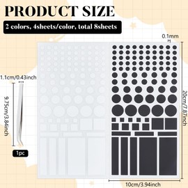 BENECREAT 8 Sheets LED Light Blocking Stickers Black White Stickers for Dimming the Light 100% Dimming LED Cover Stickers for Watches Router Controller (with Tweezers)
