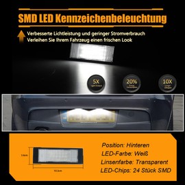 GSOWO LED Number Plate Light for E81 E87 F20 F21 E63 E64 F06 F12 F13 1 Series 6 Series Z4 E86 E85 E89, [Durable & Efficient] High Quality Can-Bus Error Free 18 SMD Number Plate Light, Pack of 2