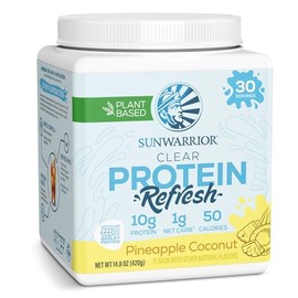 Sunwarrior Protein Water Mix Vegan Plant-Based Protein and Hydration Powder 10g Protein Drink Pineapple Coconut Flavored 420g Tub (30 SRV) Protein Ref