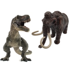 UTST T-Rex Figure Mammoth Figure Dinosaur Toy 6+ (Green Tyrannosaurus + Mammoth)