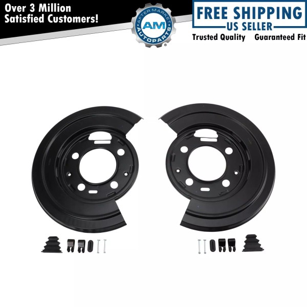 AM Autoparts Rear Brake Dust Shield Backing Plates Pair for