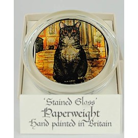 Winged Heart Decorative Hand Painted Stained Glass Paperweight in a Doorkins Magnificat Design