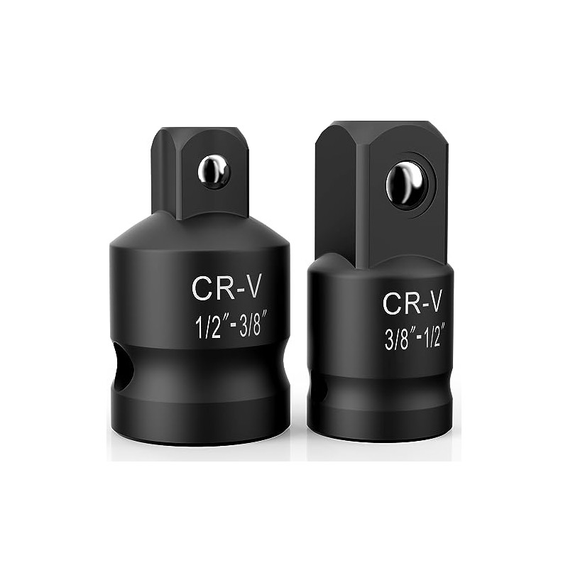 2PCS Impact Socket Adapter and Reducer Set,1/2"to 3/8" & 3/8"to