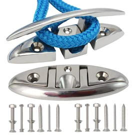 316 Stainless Steel Boat Folding Cleats Boat Dock Cleats 5/6/8.5 inch, Flip up Dock Cleat for Deck and Boat, Dock Cleats Folding Cleat Rope Cleat Boat Cleats with Fasteners (1,2,4,6 Pack)