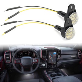 Luz LED interior con arnés para Jee'p Wrangler TJ Cherokee XJ Grand Cherokee ZJ Ram 1500 2500 3500 LED debajo del salpicadero, montaje de lámpara de piso de cortesía, 2 unidades