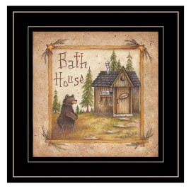 Generic Bath House 4 Black Framed Print Bathroom Wall Art