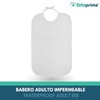 OrtoPrime Unisex Waterproof Terry Towelling Bib for Adults, Reusable, White,
