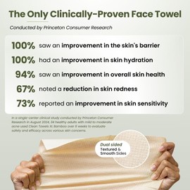 Clean Skin Club Bamboo Clean Towel XL World 1ST Toalla facial biodegradable Toallitas desechables para eliminar maquillaje seco 100% bambú orgánico Súper suave para pieles sensibles 50 unidades