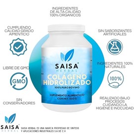 Colágeno Hidrolizado 100 Puro Bovino 500 Proteína Polvo Tipo Sabor Suplemento Natural