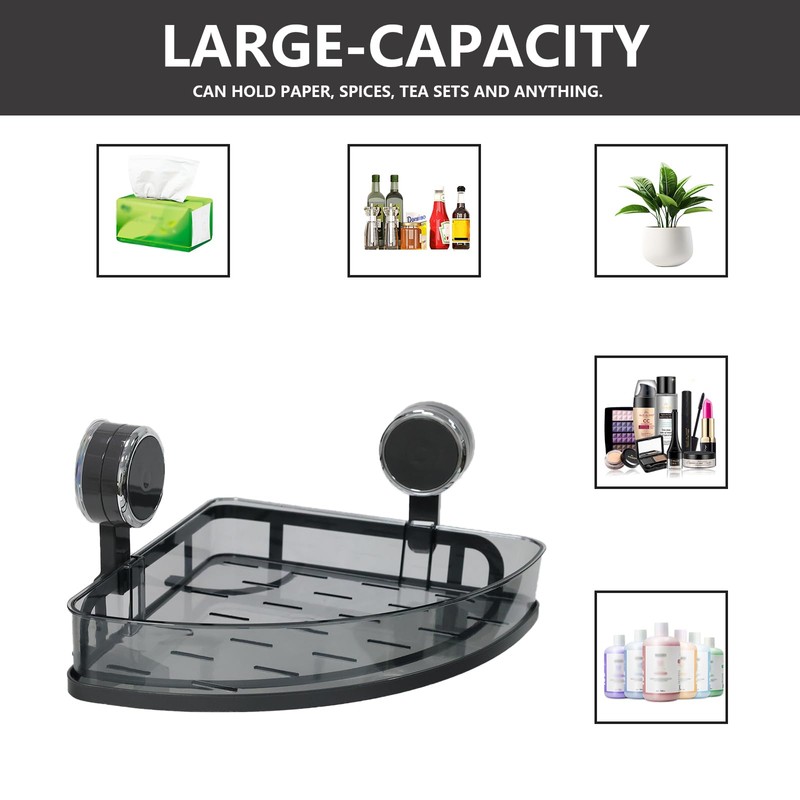 Shower Caddy 2 Pack,Bathroom Shelves,Powerful Suction Cup Corner Shower Shelf,Bathroom