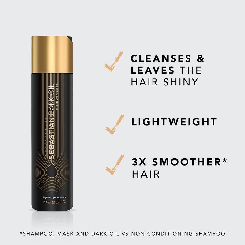 Sebastian Professional Dark Oil Lightweight Shampoo, For Silky, Smooth and