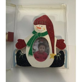 Snowman Holiday Photo Frame 6" NEW
