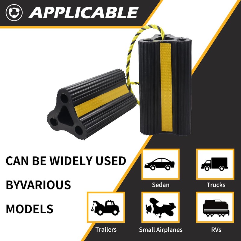 WECARLLE Wheel Chocks for RV Trailer [1pair/2pack with Rope] Camper