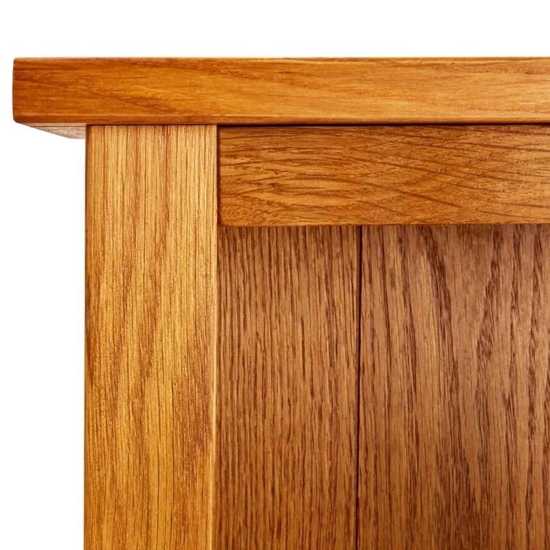 vidaXL Bookcase, Freestanding, 3-Shelf, Brown, Solid Oak Wood and MDF,
