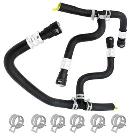 Engine Heater Hose Set 2pcs Assembly Compatible for Enclave Acadia Traverse Outlook 2007-2017 Engine Heater Hose Replacement 20765678 25862087 25862088 626-562, with 6 silver buckles
