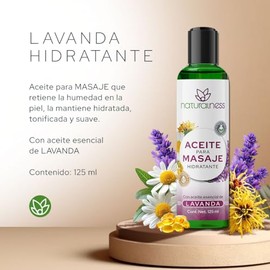 Naturalness Aceite para Masaje Corporal Hidratante con Manzanilla, Hamamelis y Vitamina E – Aceite Natural para Piel Seca, Relajación y Cuidado de la Piel – Aroma Lavanda – 125 ml