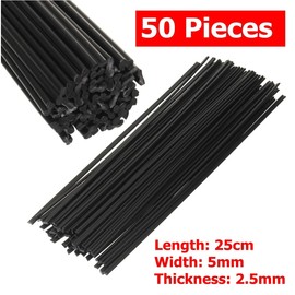 MASUNN Plastic Welding Rods Black PP Welding Sticks 200 mm for Plastic Welding Pack of 50