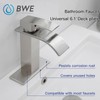 BWE 6" Brushed Nickel Faucet Hole Cover, Stainless Steel Rectangular