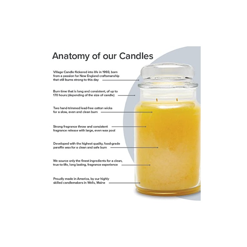 Village Candle Fresh Cut Peony Large Glass Apothecary Jar, Scented