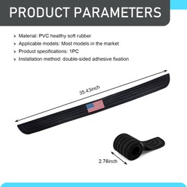 Sephile Trunk Bumper Protection Strip, American Flag Decorative Door Sill Edge Step Anti-Scratch Strip, Non-Slip Striped Waterproof Self-Adhesive Cover, Universal for Cars Trucks (Red & Black)