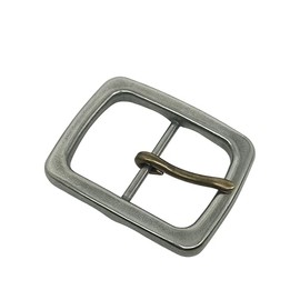 ALVYNG Vintage Style Belt Buckle 1.6 "(41MM) Stainless Steel Single Prong Square Design Antique Finish (Brass - colored Pin)