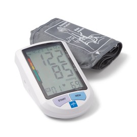 Medline Plus Elite Automatic Digital Blood Pressure Monitor with Adult and Large Adult Cuffs, Digital LCD Display, Stores Up To 90 Readings, Carrying Case and Batteries Included