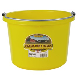 Miller Manufacturing P8YELLOW Plastic Round Back Bucket for Horses, 8-Quart, Yellow