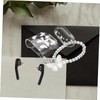 KONTONTY Earbuds Case Butterfly Beaded Chain Protective Shell for Stylish
