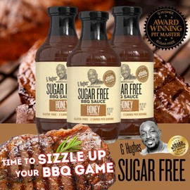 G Hughes Sugar Free, Honey BBQ Sauce - Honey Barbecue Sauce, Sugar Free BBQ Sauce, Gluten Free Honey Barbecue Sauces, Low Carb Barbecue Sauce -18 oz (3-Pack)