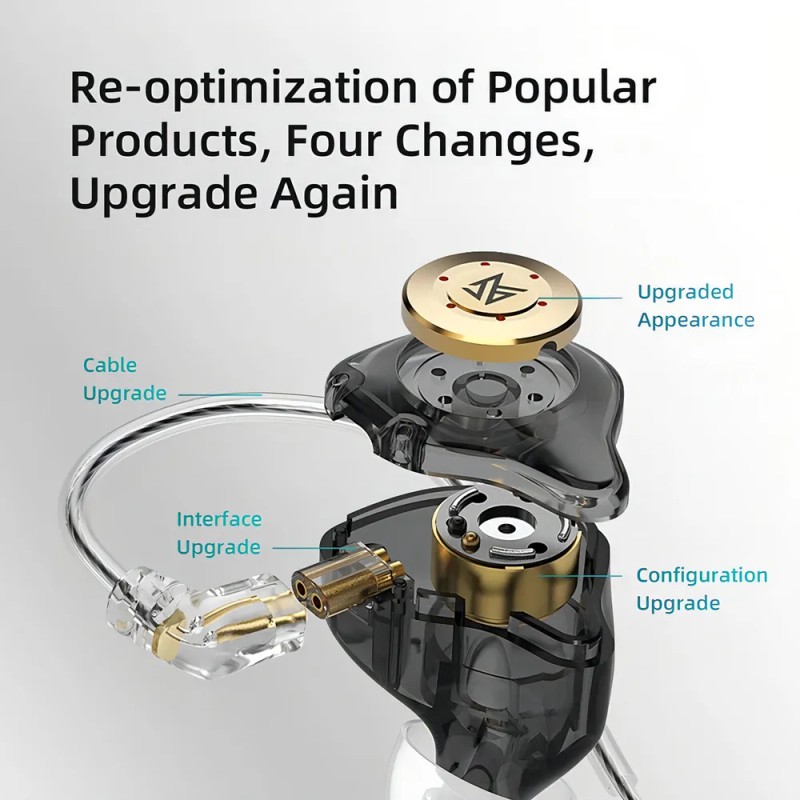 Audífonos in-ear KZ EDX Pro Gamer Con Micrófono color negro