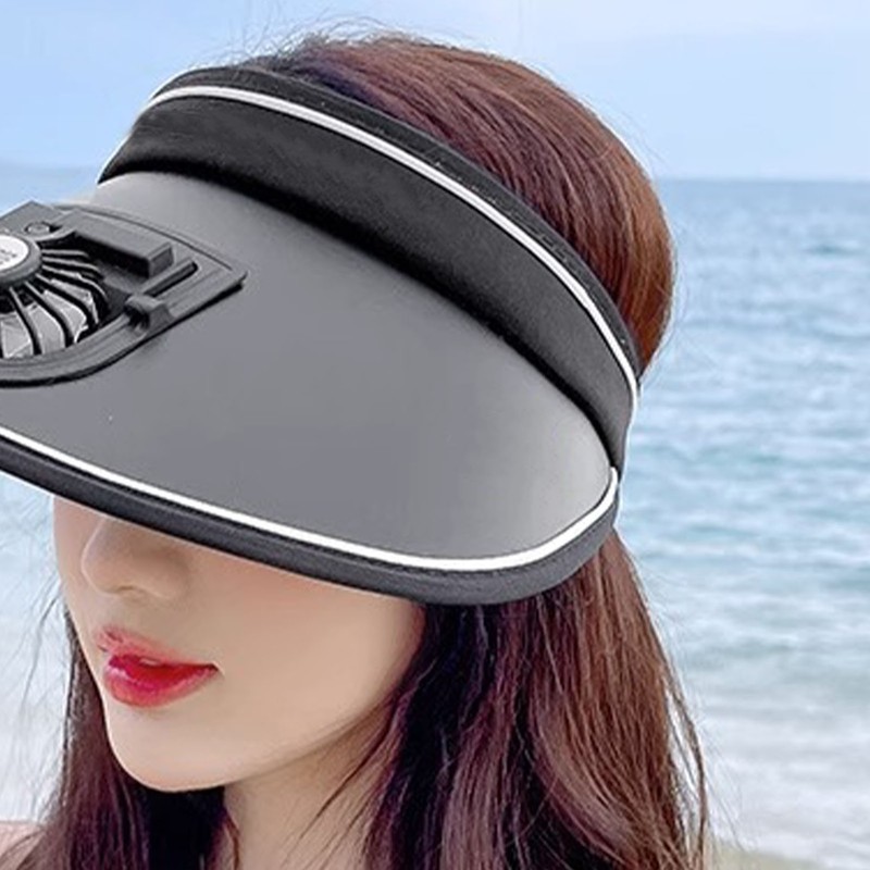 Sun Visor Hats with Fan Large Area Sun Protection Visors