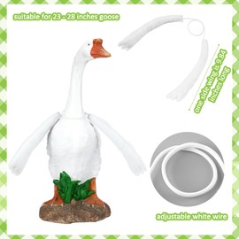Gemscream Poseable Goose Wings for 23''-28" Porch Goose Adjustable White Wire Geese Arm Wings Costume Accessories for Front Porch Lawn Patio Yard Decoration