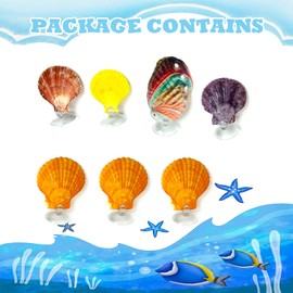 KFPSHLQE 7 Pack Seashells Betta Hammock,Betta Bed Resting Spot,Fish Tank Accessories,Small Fish Natural Spawning Grounds Breeding,Fish Tank Aquariums Decorations