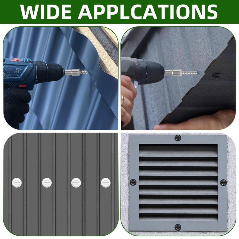 Mellewell #8 x 3/8" Self Tapping Gutter Screws, Black Painted