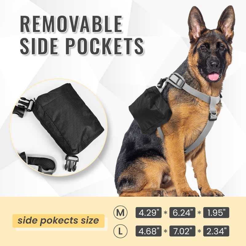 DORA BRIDAL Dog Backpack for Medium & Large Dogs, Dog