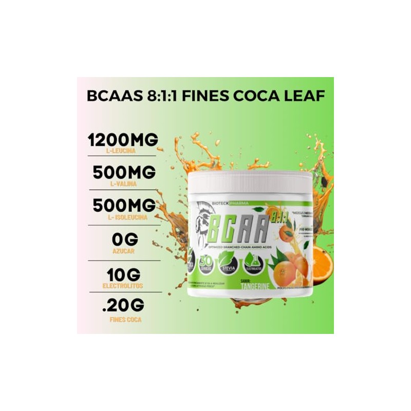 BCAAS 8:1:1 sabor tangerine 300 gr| Recovery| Energy| Aminos| Aminoacidos
